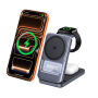 Q29 Qi2.2 3v1 Suport magnetic Wireless pliabil pentru iPhone / Apple Watch / AirPods - 25W - gri