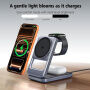 Q29 Qi2.2 3v1 Suport magnetic Wireless pliabil pentru iPhone / Apple Watch / AirPods - 25W - gri