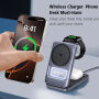 Q29 Qi2.2 3v1 Suport magnetic Wireless pliabil pentru iPhone / Apple Watch / AirPods - 25W - gri
