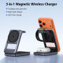 Suport Wireless magnetic pliabil Q29 Qi2.2 3în1 pentru iPhone / Apple Watch / AirPods - 25W - alb