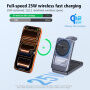 Suport Wireless magnetic pliabil Q29 Qi2.2 3în1 pentru iPhone / Apple Watch / AirPods - 25W - alb