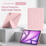 Husă tip carte XDcase Y-fold cu Suport origami și spațiu pentru Apple Pencil pentru iPad Air 4 (2020) / Air 5 (2022) / Air 11" (2024-2026) - negru