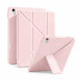 Husă tip carte XDcase Y-fold cu Suport origami și spațiu pentru Apple Pencil pentru iPad 10,9" (2022) / 11" (2025) - roz
