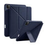 Husă tip carte XDcase Y-fold cu Suport origami și spațiu pentru Apple Pencil pentru iPad Pro 12,9" (2018-2022) - albastru închis