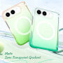 Husă transparentă cu gradient de culoare și MagSafe pentru iPhone Duo - violet-verde