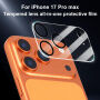 XDcase Folie de sticlă securizată pentru protecția lentilelor camerei din spate pentru iPhone 17 Pro Max - negru
