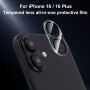 XDcase Folie de sticlă securizată pentru protecția lentilelor camerei din spate pentru iPhone 16 / 16 Plus - negru