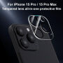 XDcase Folie de sticlă securizată pentru protecția lentilelor camerei din spate pentru iPhone 15 Pro / 15 Pro Max - negru