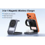 Suport Wireless magnetic pliabil Q29 Qi2.2 3în1 pentru iPhone / Apple Watch / AirPods - 25W - alb