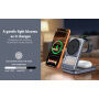 Suport Wireless magnetic pliabil Q29 Qi2.2 3în1 pentru iPhone / Apple Watch / AirPods - 25W - alb