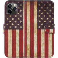Husă flip cu stativ, steag retro SUA, pentru iPhone 11 Pro - color