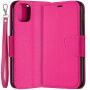 Husă flip cu textură de piele, pentru iPhone 11 - fucsia