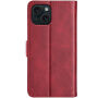 Carcasă flip din piele PU pentru iPhone 15 - roșu
