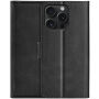Carcasă flip din piele PU pentru iPhone 15 Pro Max - negru