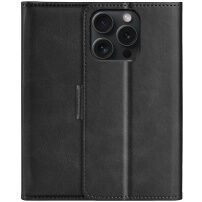 Carcasă flip din piele PU pentru iPhone 15 Pro Max - negru