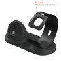 Stație de încărcare, din aluminiu, pentru Apple Watch și iPhone - gri
