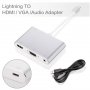 Adaptor 8pin Lightning male la HDMI / VGA / audio female pentru iPhone / iPad - argint