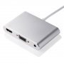 Adaptor 8pin Lightning male la HDMI / VGA / audio female pentru iPhone / iPad - argint