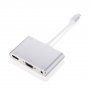 Adaptor 8pin Lightning male la HDMI / VGA / audio female pentru iPhone / iPad - argint