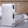 Adaptor 8pin Lightning male la HDMI / VGA / audio female pentru iPhone / iPad - argint
