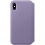 Husă flip Apple Folio, din piele, pentru iPhone XS - lila