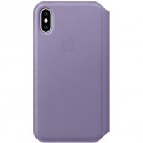Husă flip Apple Folio, din piele, pentru iPhone XS - lila