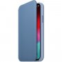 Husă flip Apple Folio, din piele, pentru iPhone XS - albastru cornflower