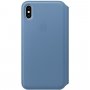 Husă flip Apple Folio, din piele, pentru iPhone XS Max - albastru cornflower