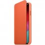 Husă flip Apple Folio, din piele, pentru iPhone XS Max - portocaliu închis