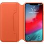 Husă flip Apple Folio, din piele, pentru iPhone XS Max - portocaliu închis