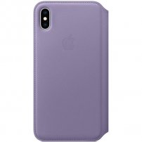 Husă flip Apple Folio, din piele, pentru iPhone XS Max - lila