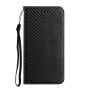 Husă tip carte cu model de fibră de carbon pentru iPhone 17 Pro Max / 18 Pro Max - negru