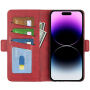 Husă tip carte din piele PU pentru iPhone 15 Pro Max - roșu
