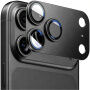 ENKAY Folie de sticlă securizată cu ramă metalică pentru protecția lentilelor camerei foto pentru iPhone 18 Pro - negru