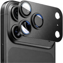 ENKAY Folie de sticlă securizată cu ramă metalică pentru protecția lentilelor camerei foto pentru iPhone 18 Pro - negru