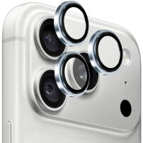 Rurihai Folie de sticlă securizată cu ramă metalică pentru protecția lentilelor camerei spate pentru iPhone 18 Pro / 18 Pro Max - albastru