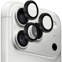 Folie de sticlă securizată Rurihai cu ramă metalică pentru protecția lentilelor camerei spate pentru iPhone 18 Pro / 18 Pro Max - negru