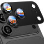 Rurihai Folie de sticlă securizată cu ramă metalică pentru protecția lentilelor camerei pentru iPhone 18 Pro Max - negru