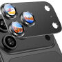 Rurihai Folie de sticlă securizată cu ramă metalică pentru protecția lentilelor camerei pentru iPhone 18 Pro Max - gri închis