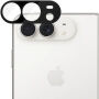 Folie de sticlă securizată cu ramă pentru protecția lentilelor camerei din spate pentru iPhone Duo - negru