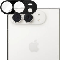 Folie de sticlă securizată cu ramă pentru protecția lentilelor camerei din spate pentru iPhone Duo - negru