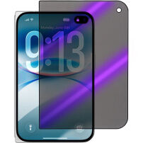 Sticlă securizată 2.5D Anti-Spy și Anti-Blue-Ray cu ramă neagră pentru ecranul frontal pentru iPhone Duo