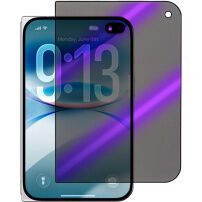 Sticlă mată securizată Anti-Spy și Anti-Blue-Ray cu ramă neagră pentru ecranul frontal pentru iPhone Duo