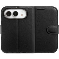 Husă tip carte din piele PU pentru iPhone Duo - negru