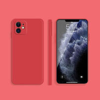 Husă de protecție din silicon cu margini drepte pentru iPhone 12 mini - roșu