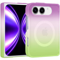 Husă transparentă cu gradient de culoare și MagSafe pentru iPhone Duo - violet-verde