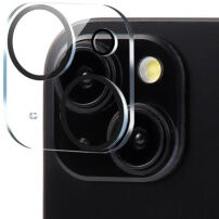 XDcase Folie de sticlă securizată pentru protecția lentilelor camerei din spate pentru iPhone 15 / 15 Plus - negru