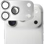 XDcase Folie de sticlă securizată cu ramă metalică pentru protecția lentilelor camerei foto pentru iPhone 18 Pro - argintiu