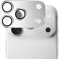 XDcase Folie de sticlă securizată cu ramă metalică pentru protecția lentilelor camerei foto pentru iPhone 18 Pro Max - argintiu