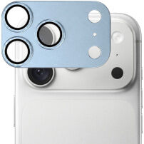 XDcase Folie de sticlă securizată cu ramă metalică pentru protecția lentilelor camerei foto pentru iPhone 18 Pro Max - albastru